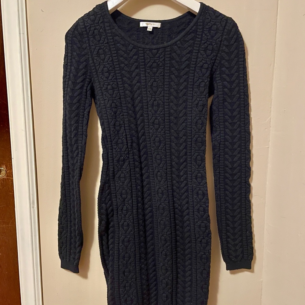 Matty M Black Long Sleeve Knit Dress
